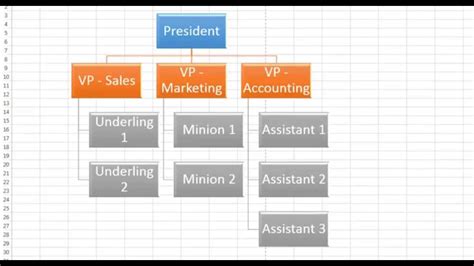 Create an organization chart in Office by using SmartArt.